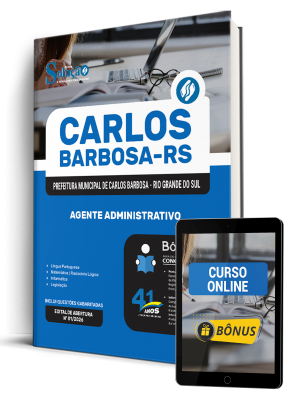 Apostila Prefeitura de Carlos Barbosa-RS 2026 - Agente Administrativo - Imagem 1
