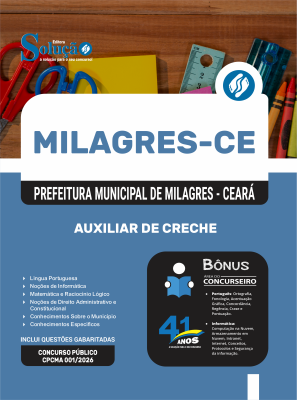 Apostila Prefeitura de Milagres-CE 2026 - Auxiliar de Creche - Imagem 3