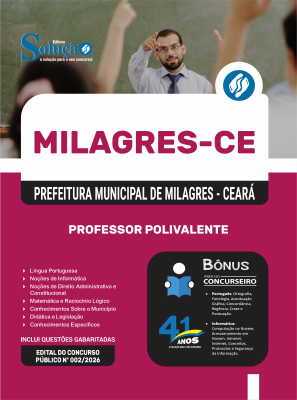 Apostila Prefeitura de Milagres-CE 2026 - Professor Polivalente - Imagem 3