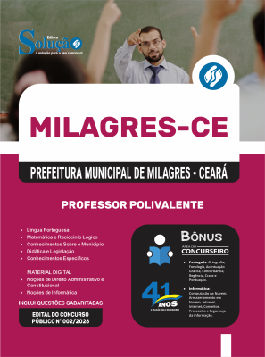 Apostila Prefeitura de Milagres-CE 2026 - Professor Polivalente - Imagem 3