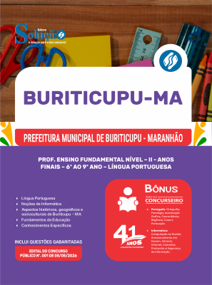 Apostila Prefeitura de Buriticupu-MA 2026 - Prof. Ens Fund Nível II - Anos Finais - 6º Ao 9º Ano -  Língua Portuguesa - Imagem 3