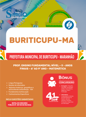 Apostila Prefeitura de Buriticupu-MA 2026 - Prof. Ens Fund Nível II - Anos Finais - 6º Ao 9º Ano -  Matemática - Imagem 3