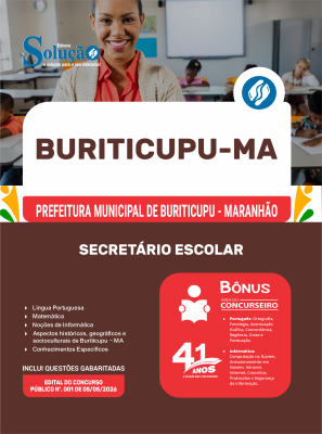 Apostila Prefeitura de Buriticupu-MA 2026 - Secretário Escolar - Imagem 3