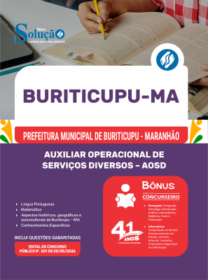 Apostila Prefeitura de Buriticupu-MA 2026 - Auxiliar Operacional de Serviços Diversos - AOSD - Imagem 3