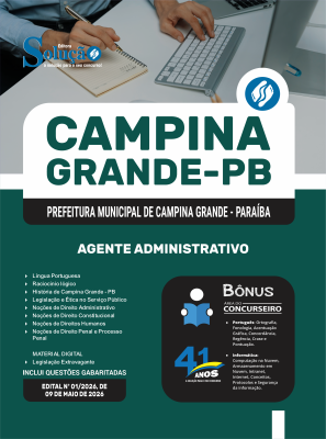 Apostila Prefeitura de Campina Grande - PB 2026 - Agente Administrativo - Imagem 3