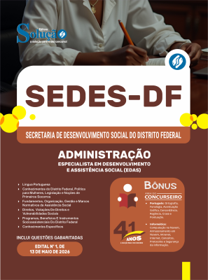 Apostila SEDES-DF 2026 - Especialista em Desenvolvimento e Assistência Social (EDAS) - Administração - Imagem 3