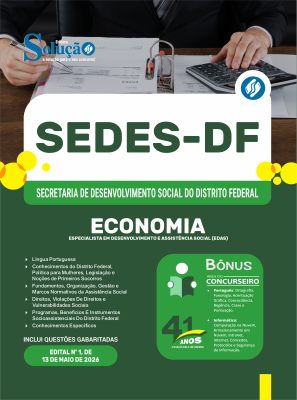 Apostila SEDES-DF 2026 - Especialista em Desenvolvimento e Assistência Social (EDAS) - Economia - Imagem 3