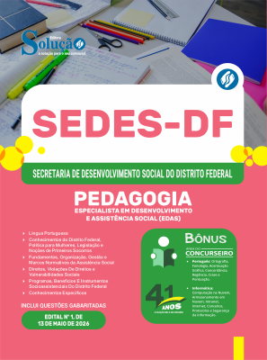 Apostila SEDES-DF 2026 - Especialista em Desenvolvimento e Assistência Social (EDAS) - Pedagogia - Imagem 3