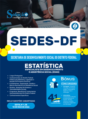 Apostila SEDES-DF 2026 - Especialista em Desenvolvimento e Assistência Social (EDAS) - Estatística - Imagem 3