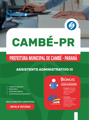 Apostila Prefeitura de Cambé - PR 2026 - Assistente Administrativo III - Imagem 3