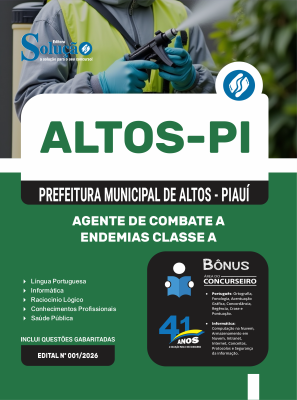 Apostila Prefeitura de Altos-PI 2026 - Agente de Combate a Endemias Classe A - Imagem 3