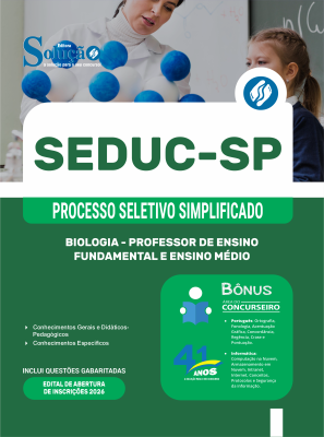 Apostila SEDUC-SP 2026 - Professor de Ensino Fundamental e Ensino Médio - Biologia - Imagem 3
