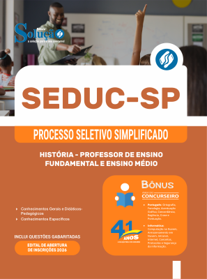 Apostila SEDUC-SP 2026 - Professor de Ensino Fundamental e Ensino Médio - História - Imagem 3