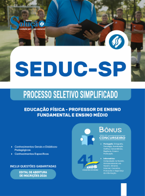 Apostila SEDUC-SP 2026 - Professor de Ensino Fundamental e Ensino Médio - Educação Física - Imagem 3