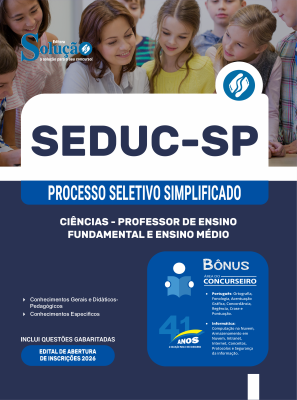 Apostila SEDUC-SP 2026 - Professor de Ensino Fundamental e Ensino Médio - Ciências - Imagem 3