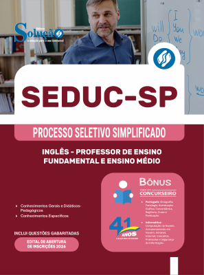 Apostila SEDUC-SP 2026 - Professor de Ensino Fundamental e Ensino Médio - Inglês - Imagem 3