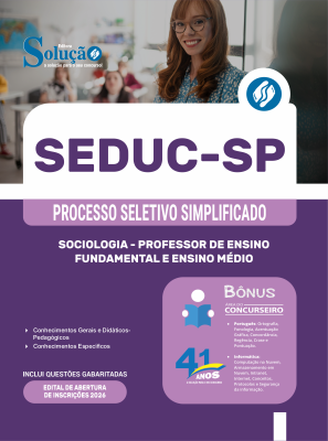 Apostila SEDUC-SP 2026 - Professor de Ensino Fundamental e Ensino Médio - Sociologia - Imagem 3