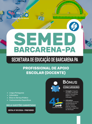 Apostila SEMED Barcarena-PA 2026 - Profissional de Apoio Escolar (Docente) - Imagem 3