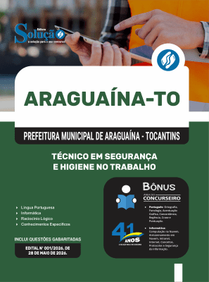 Apostila Prefeitura de Araguaína-TO 2026 - Técnico em Segurança e Higiene no Trabalho - Imagem 3