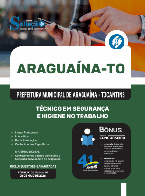 Apostila Prefeitura de Araguaína-TO 2026 - Técnico em Segurança e Higiene no Trabalho - Imagem 3