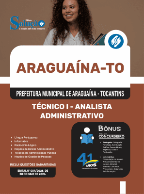 Apostila Prefeitura de Araguaína-TO 2026 - Técnico I - Analista Administrativo - Imagem 3