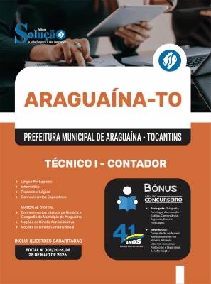 Apostila Prefeitura de Araguaína-TO 2026 - Técnico I - Contador - Imagem 3
