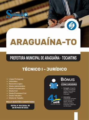 Apostila Prefeitura de Araguaína-TO 2026 - Técnico I - Jurídico - Imagem 3