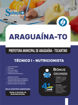 Apostila Prefeitura de Araguaína-TO 2026 - Técnico I - Nutricionista - Imagem 3