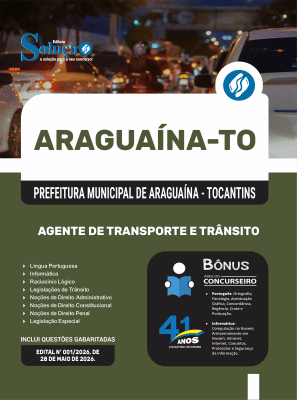 Apostila Prefeitura de Araguaína-TO 2026 - Agente de Transporte e Trânsito - Imagem 3