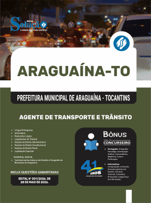 Apostila Prefeitura de Araguaína-TO 2026 - Agente de Transporte e Trânsito - Imagem 3