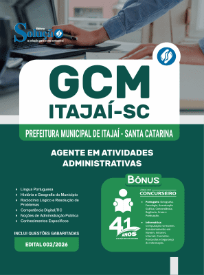 Apostila Prefeitura de Itajaí-SC 2026 - Agente em Atividades Administrativas - Imagem 3