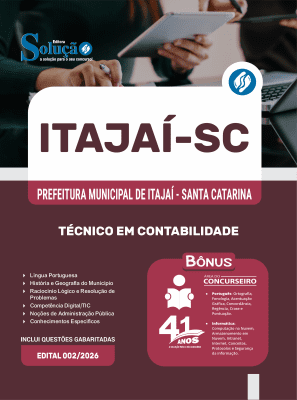 Apostila Prefeitura de Itajaí-SC 2026 - Técnico em Contabilidade - Imagem 3