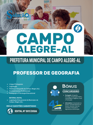 Apostila Prefeitura de Campo Alegre-AL 2026 - Professor de Geografia - Imagem 3