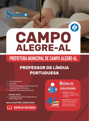 Apostila Prefeitura de Campo Alegre-AL 2026 - Professor de Língua Portuguesa - Imagem 3