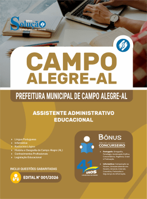 Apostila Prefeitura de Campo Alegre-AL 2026 - Assistente Administrativo Educacional - Imagem 3