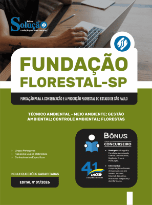 Apostila Fundação Florestal 2026 - Técnico Ambiental - Meio Ambiente, Gestão Ambiental, Controle Ambiental, Florestas - Imagem 3