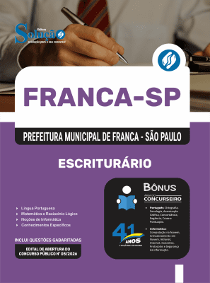 Apostila Prefeitura de Franca-SP 2026 - Escriturário - Imagem 3