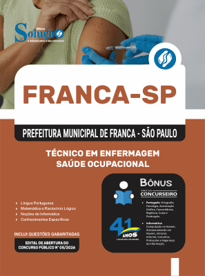 Apostila Prefeitura de Franca-SP 2026 - Técnico em Enfermagem - Saúde Ocupacional - Imagem 3