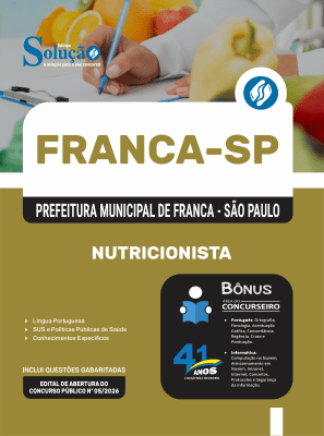 Apostila Prefeitura de Franca-SP 2026 - Nutricionista - Imagem 3
