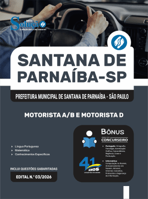 Apostila Prefeitura de Santana de Parnaíba-SP 2026 - Motorista A/B e Motorista D - Imagem 3