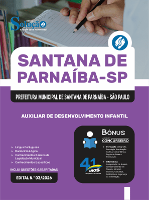 Apostila Prefeitura de Santana de Parnaíba-SP 2026 - Auxiliar de Desenvolvimento Infantil - Imagem 3