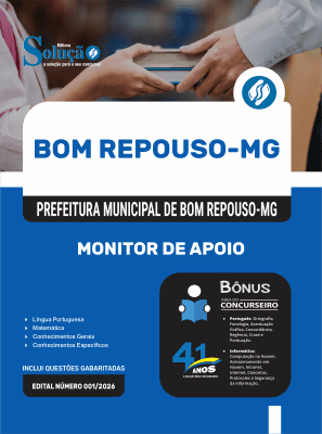 Apostila Prefeitura de Bom Repouso - MG 2026 - Monitor de Apoio - Imagem 3