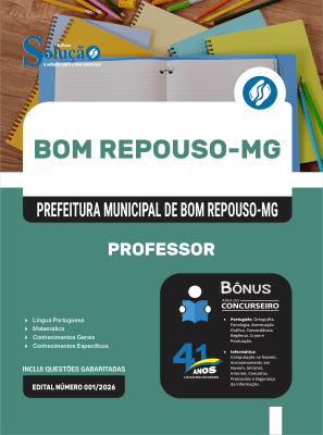Apostila Prefeitura de Bom Repouso - MG 2026 - Professor - Imagem 3