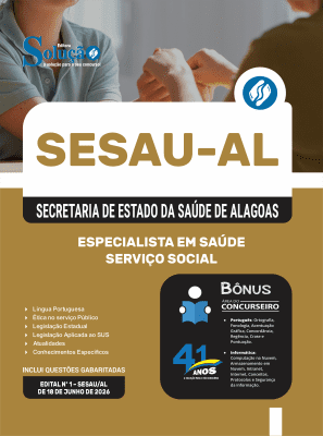 Apostila SESAU-AL 2026 - Especialista em Saúde - Serviço Social - Imagem 3
