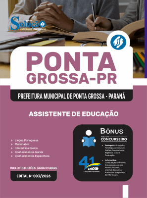 Apostila Prefeitura de Ponta Grossa-PR 2026 - Assistente de Educação - Imagem 3