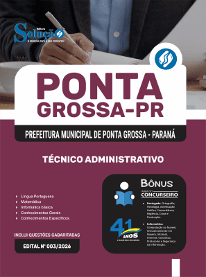 Apostila Prefeitura de Ponta Grossa-PR 2026 - Técnico Administrativo - Imagem 3