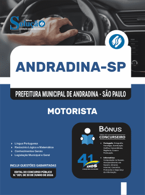 Apostila Prefeitura de Andradina-SP 2026 - Motorista - Imagem 3