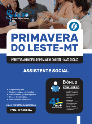 Apostila Prefeitura de Primavera do Leste-MT 2026 - Assistente Social - Imagem 3