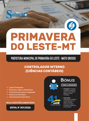 Apostila Prefeitura de Primavera do Leste-MT 2026 - Controlador Interno (Ciências Contábeis) - Imagem 3
