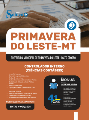 Apostila Prefeitura de Primavera do Leste-MT 2026 - Controlador Interno (Ciências Contábeis) - Imagem 3